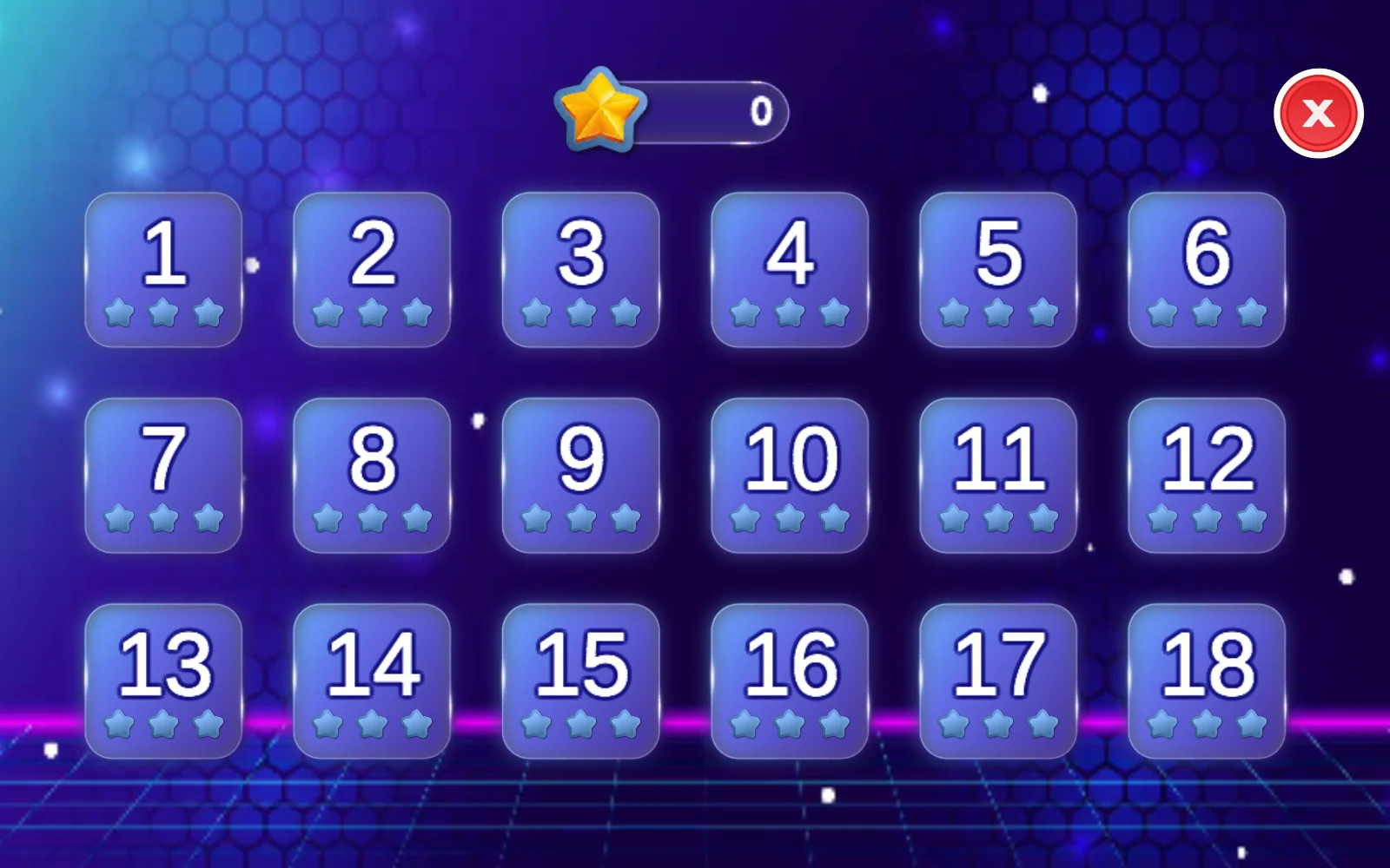 選擇翻牌關卡：點數字進入關卡。