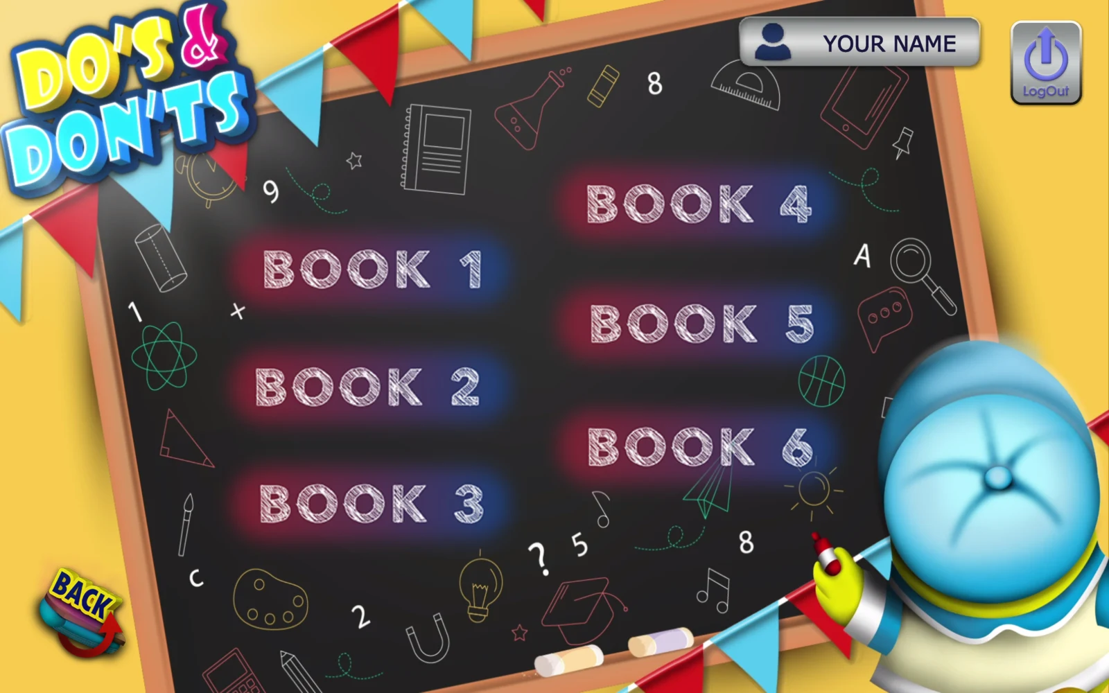 喬登生活學習 D 系列：點 Book 數字，選擇一本內容。