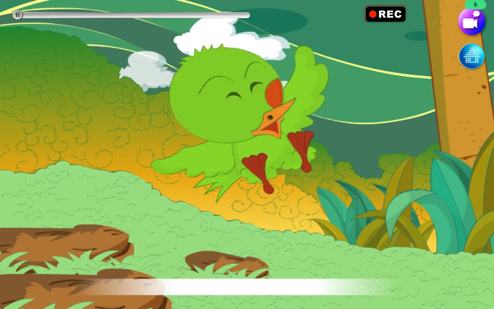 喬登兒童英文歌曲 4 錄音中的 REC 與播放進度