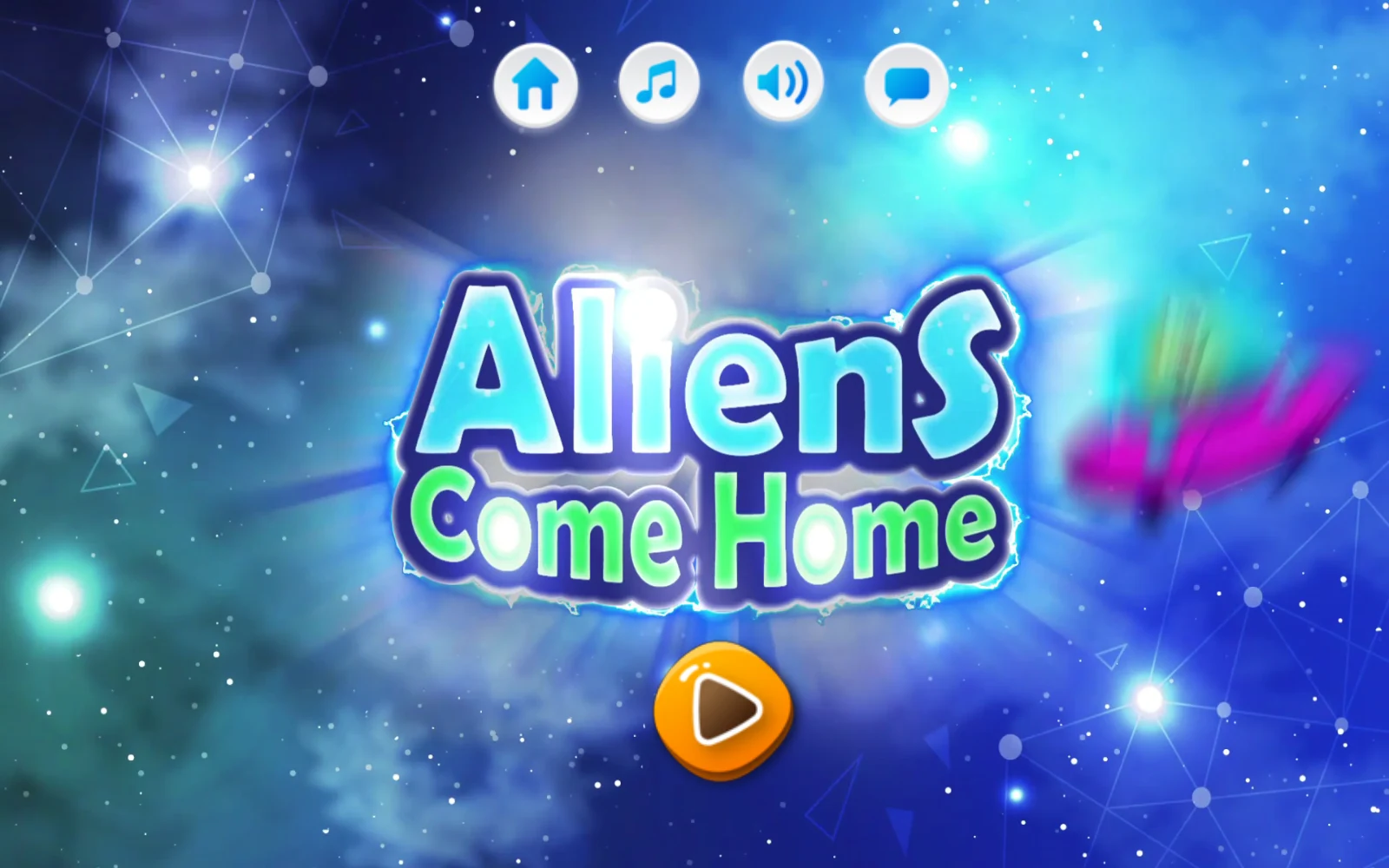 Aliens Come Home封面與開始按鈕