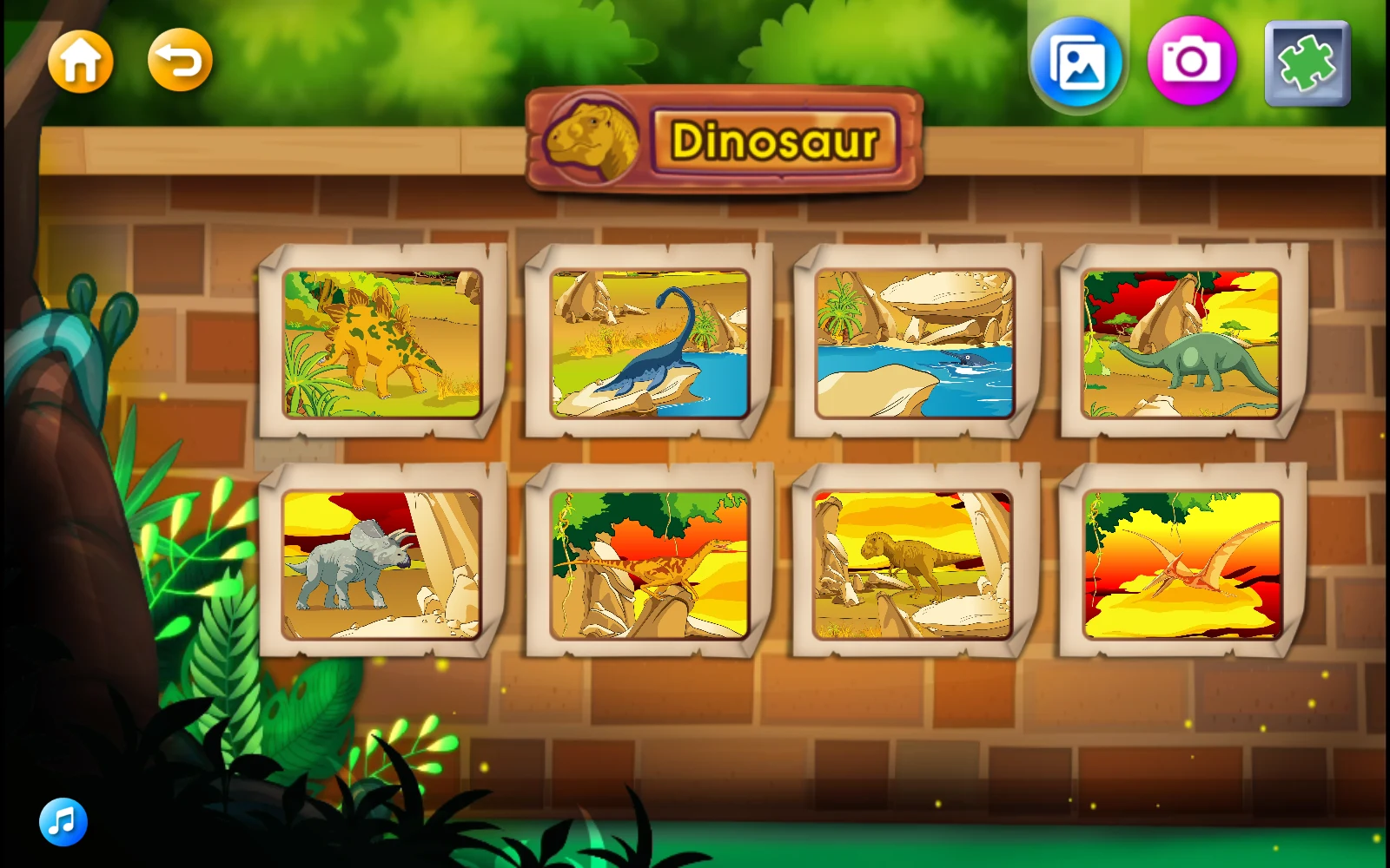 Dinosaur恐龍拼圖圖片清單