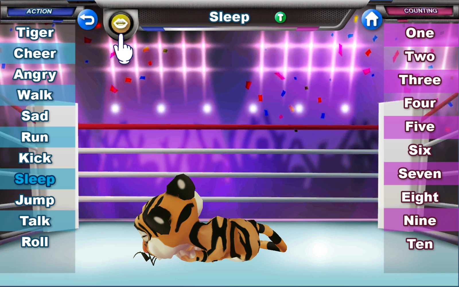 Tiger 躺下與 Sleep 選取狀態