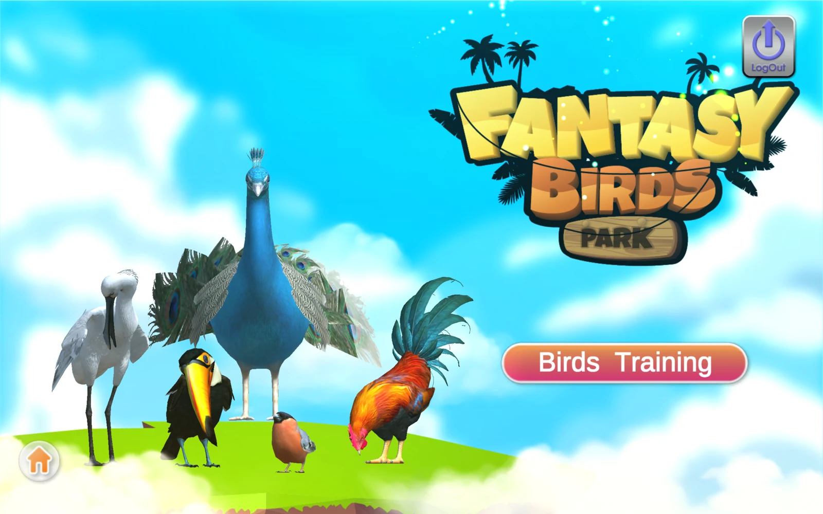 奇幻鳥類園區首頁與 Birds Training 按鈕
