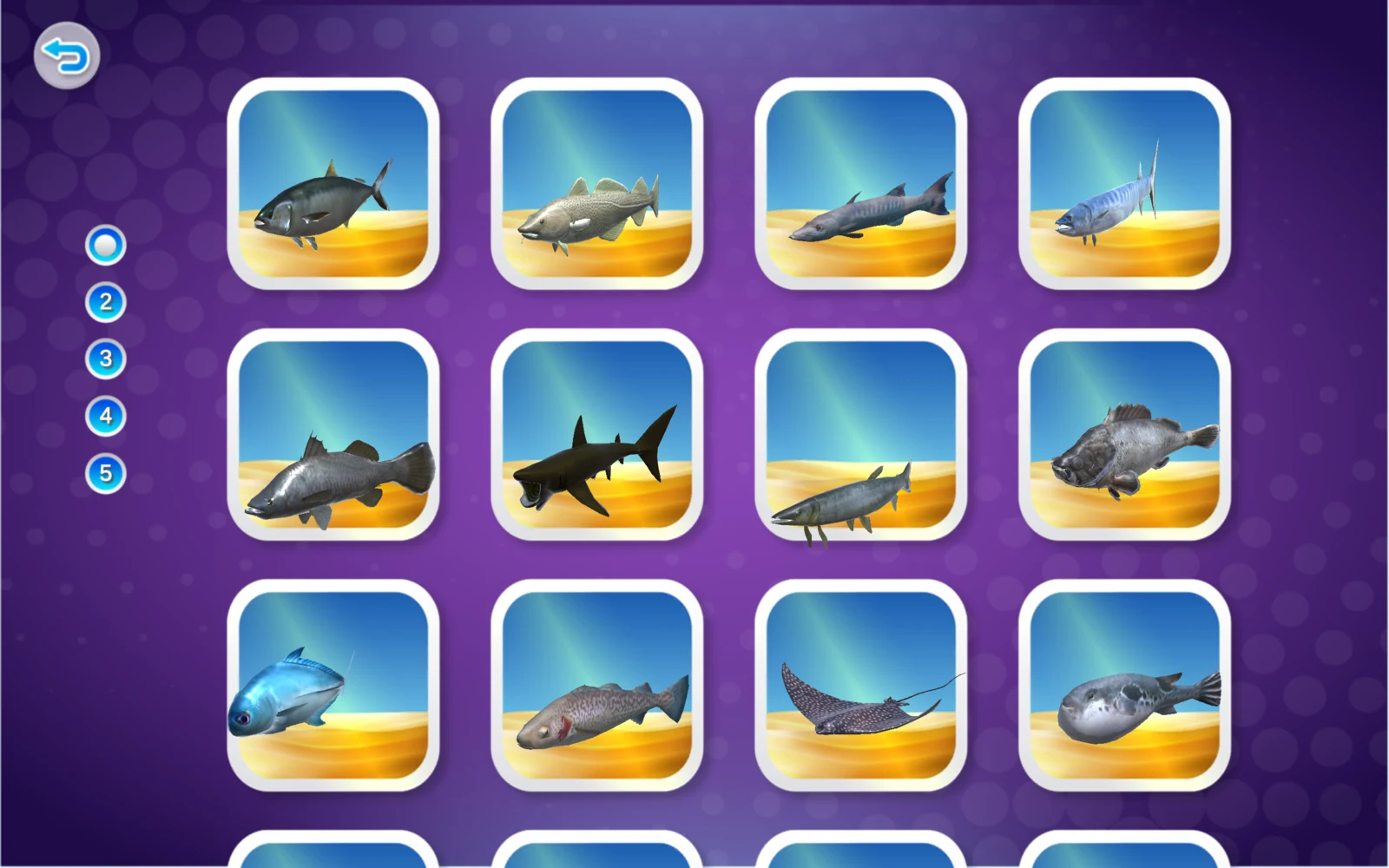 從水下場景返回的海水魚清單